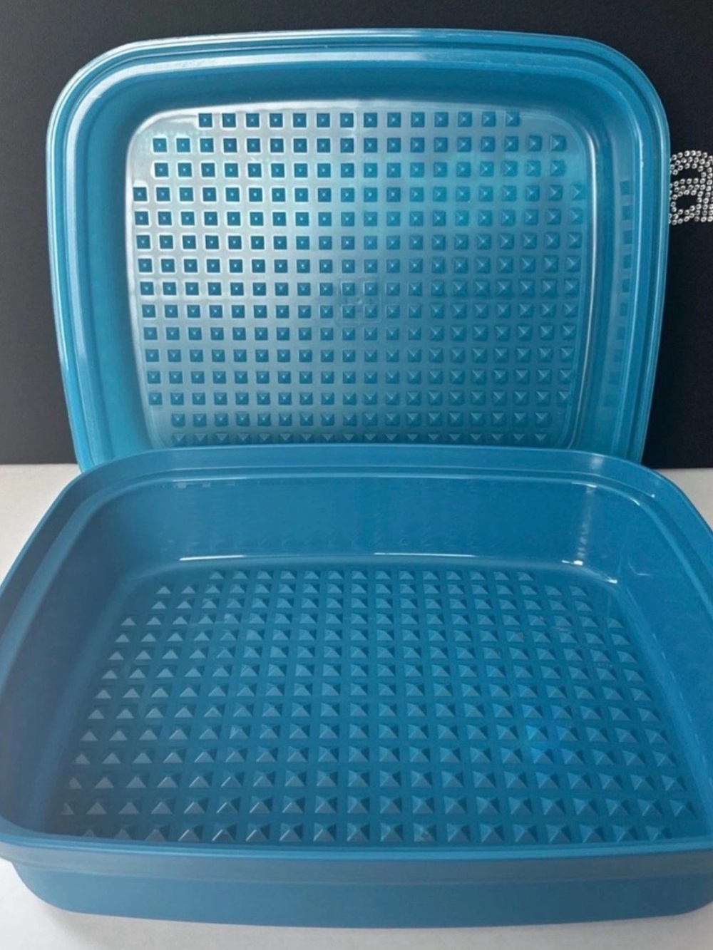 Tupperware Large Season Serve Marinating Container Teal 12.5 Cup / 2.9L